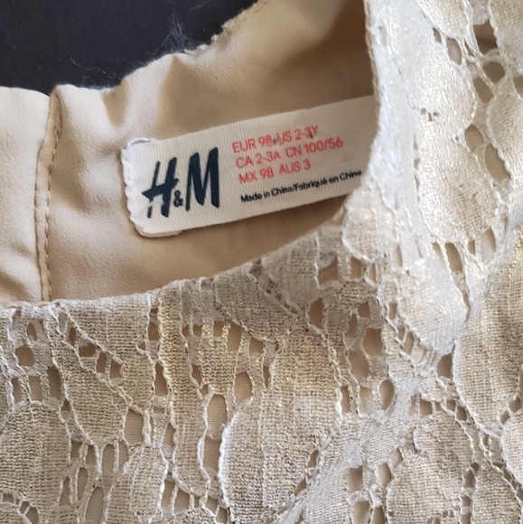 H&M Toddler Girls 2-3y Gold Lace Dress - Picture 2 of 2